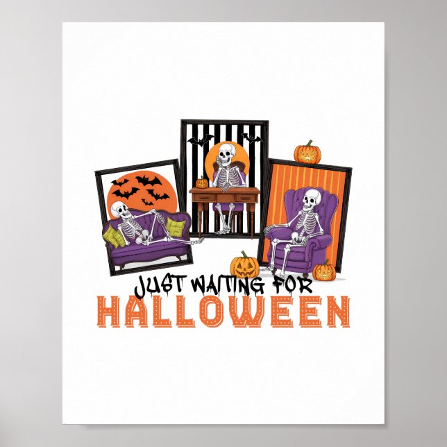 Just Waiting Halloween Fall Vibes Poster (Front)
