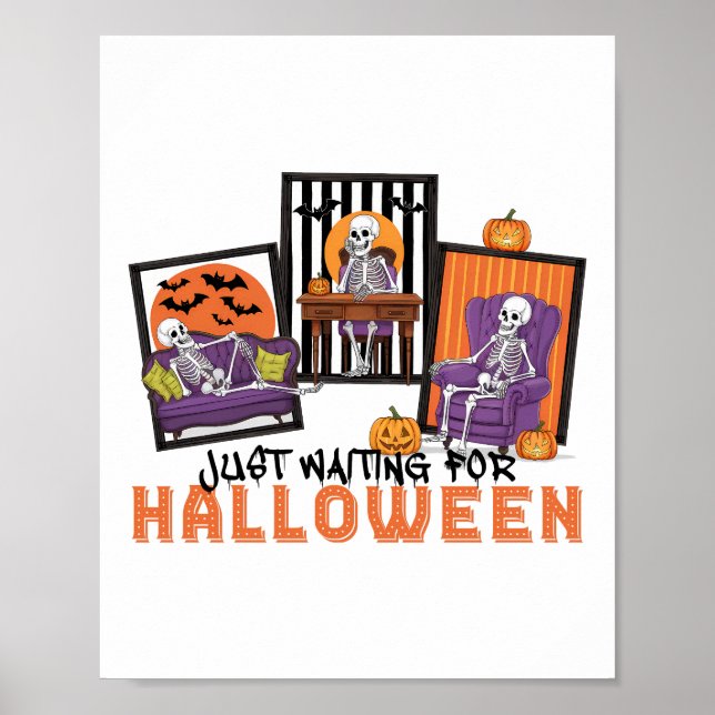 Just Waiting Halloween Fall Vibes Poster (Front)