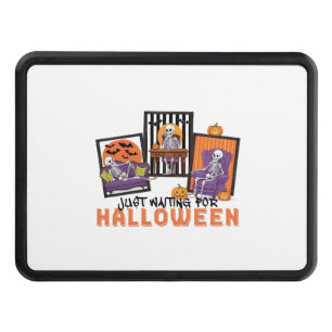 Just Waiting Halloween Fall Vibes Trailer Hitch Cover