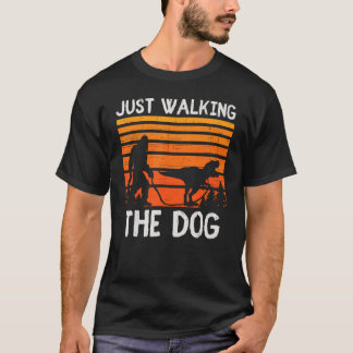 Just Walking The Dog - T Rex Dinosaur Bigfoot Vint T-Shirt