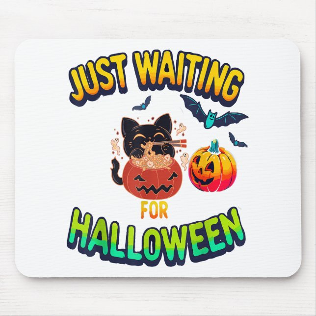 just wating for Halloween Black Cat Van Gogh Starr Mouse Pad (Front)