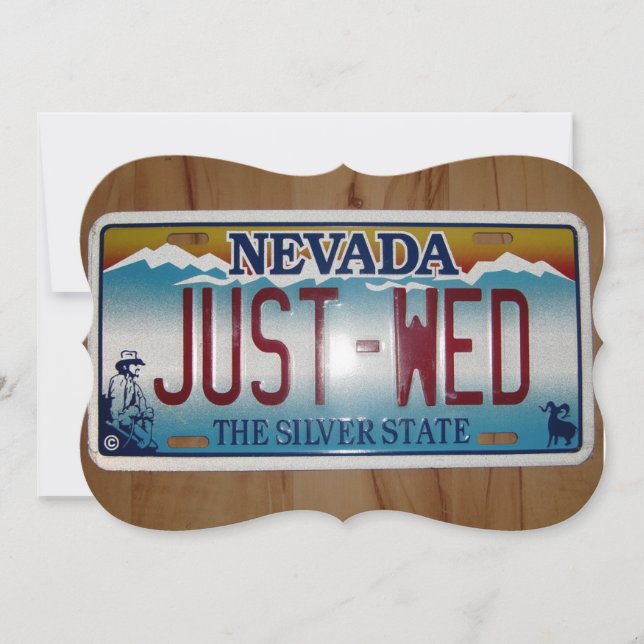 "Just Wed" Las Vegas Eloped Wedding Announcement (Front)