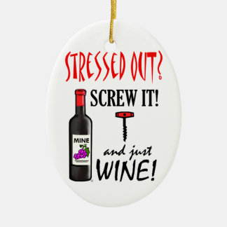Just Wine Ceramic Ornament