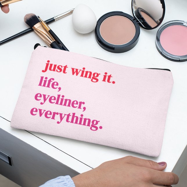 Just wing it life eyeliner everything makeup pouch (Creator Uploaded)