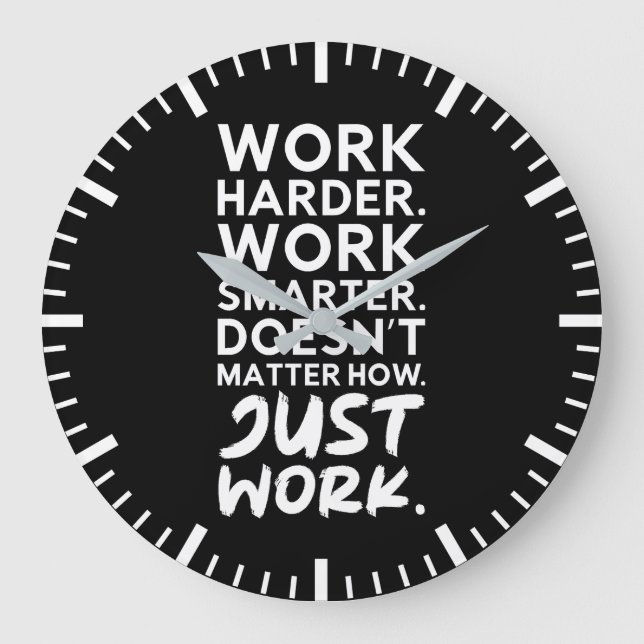Just Work - Gym, Hustle, Success, Motivational Large Clock (Front)