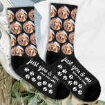 Just You & Me and the Dog Pet Photo Socks<br><div class="desc">Just You & Me and the Dog! Add the finishing touch to your wedding attire with these cute dog photo socks. They'll be a favourite of all dog lovers, dog moms and dog dads. Customize these dog photo socks with your pups favourite photo, or your engagement photo with your dog....</div>
