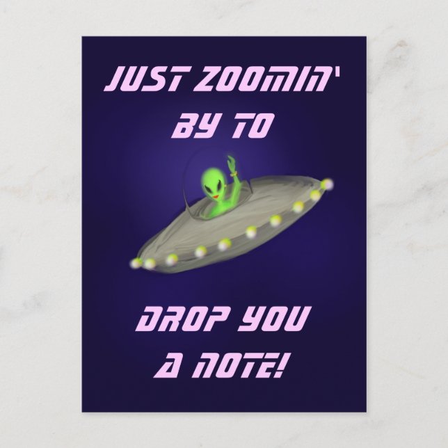 Just zoomin' by to drop you a note v2 -postcard postcard (Front)