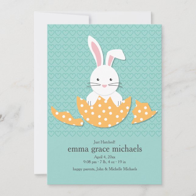 Juste à hachures Faire-part de naissance (Devant)