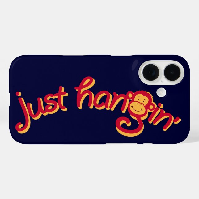 Juste accroché coque du logo de singe rouge/jaune (Verso (horizontal))