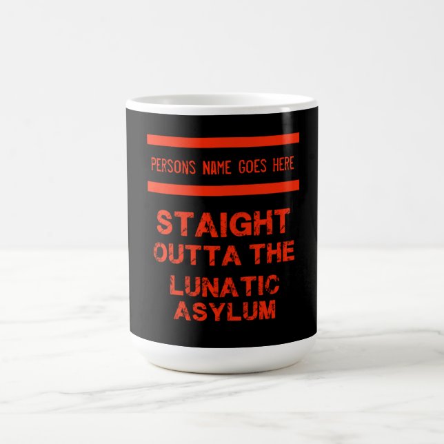 Juste devant l'asile lunatique grande tasse de caf (Centre)