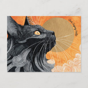Juste dire Hello Cat carte postale