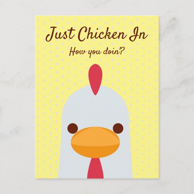 Juste Du Poulet Dans Funny Hello Carte Postale (Devant)