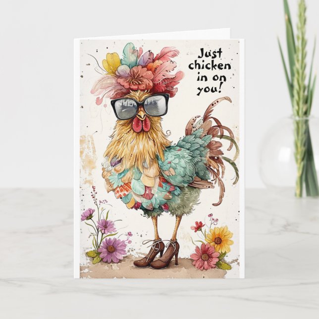 Juste du poulet dans votre carte de voeux (Devant)