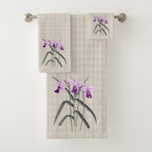 Juste ensemble de serviette de Bath d'orchidées