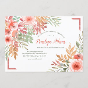 Juste invitation couleur pêche de fête