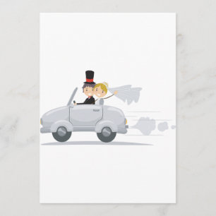 Juste invitations mariées de voiture