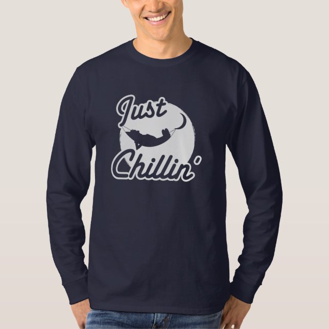Juste le T-shirt des longs hommes de douille de (Devant)