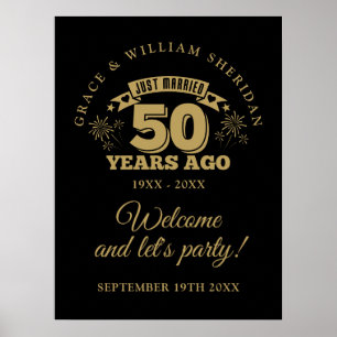 Juste marié 50ème Mariage Anniversaire Affiche de