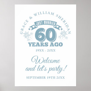 Juste marié 60ème Mariage Anniversaire Affiche de