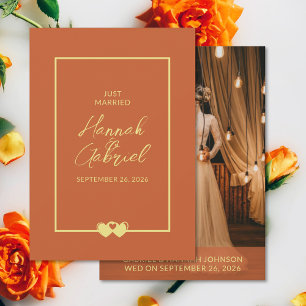 Juste Marié Ajouter Photo Mariage Faire-part Card