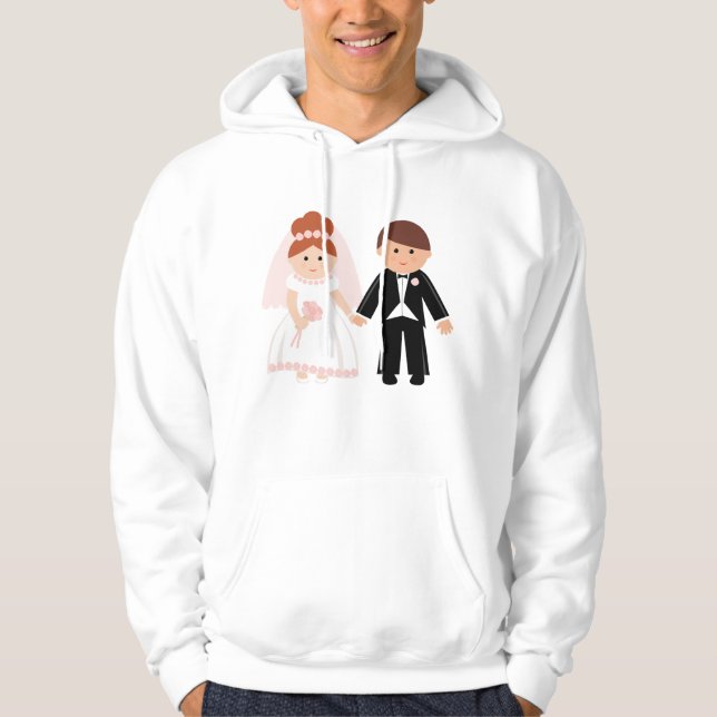 Juste marié Couple Mens Sweat - shirt à capuche (Devant)