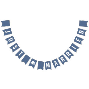 Juste Marié Dusty Blue Boho drapeaux de Bunch