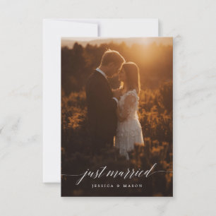 Juste marié Invitation Eloped Faire-part - Blanc