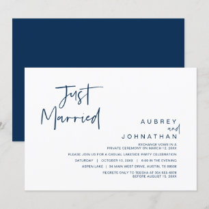 Juste marié, Mariage Elopement Party Invitation