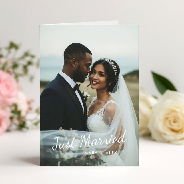 Juste Marié Mariage Plié Photo Faire-part (Créateur téléchargé)
