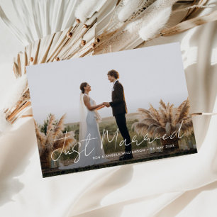 Juste marié mince script mariage faire-part