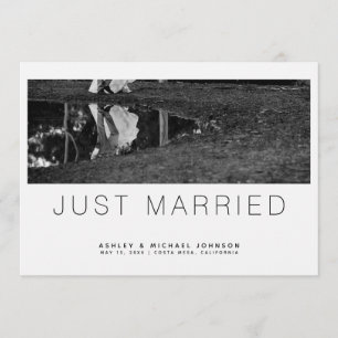 Juste marié minimaliste Mariage photo Faire-part