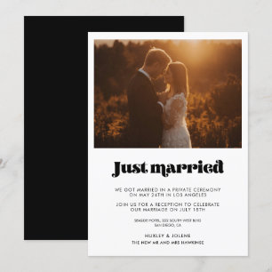 Juste marié Vintage script rétro faire-part