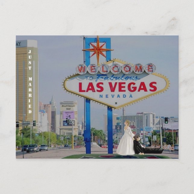 JUSTE MARIED Mariée glisser Groom Las Vegas Carte  (Devant)