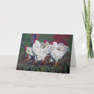 "Juste nous carte de voeux de poulets"