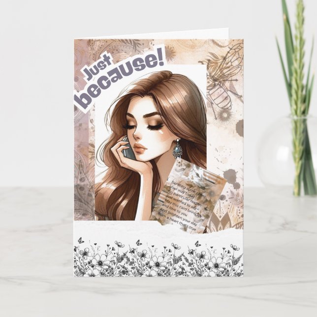 Juste Parce Que Encouragement Carte De Voeux (Devant)