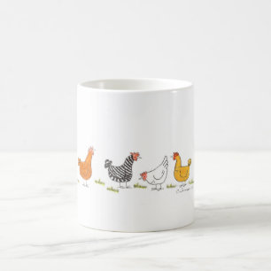 Juste quatre poulets sur une tasse