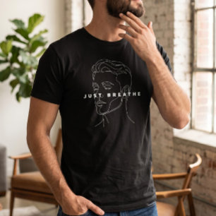 Juste Respirer T-Shirt Minimaliste   Visage en Lig
