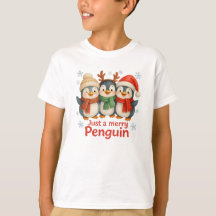 Juste un T-shirt de Noël pour enfants au pingouin
