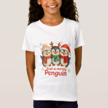 Juste un T-shirt de Noël pour enfants Manchot Joye