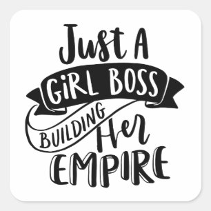 Juste une fille Boss construisant ses stickers Emp