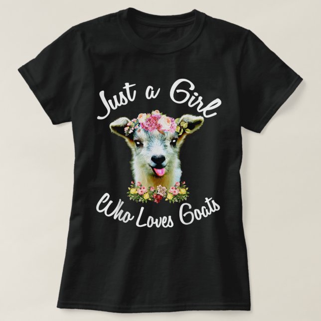 Juste une fille qui aime chèvres TShirt chèvre fer (Design devant)