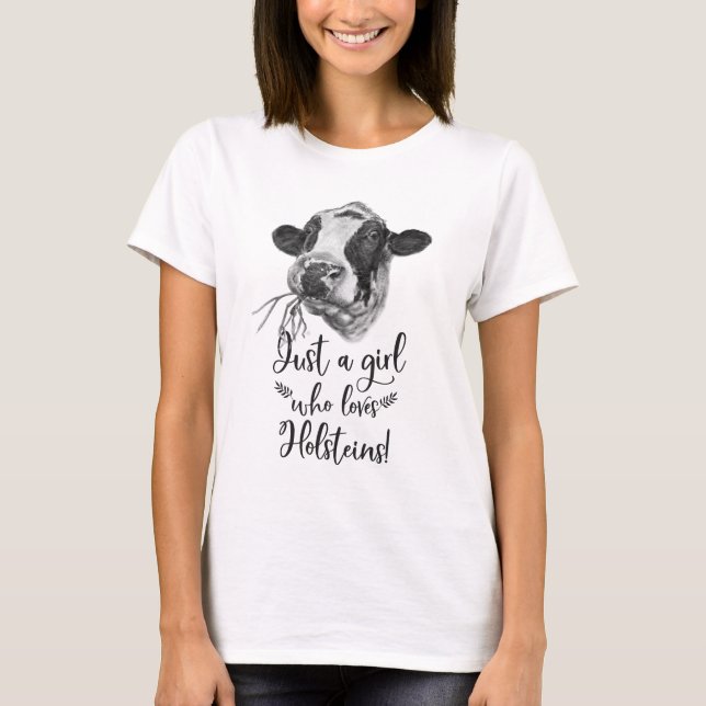 Juste une fille qui aime le T-shirt de vaches du (Devant)