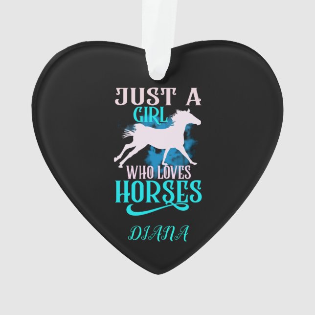 "JUSTE UNE FILLE QUI AIME LES CHEVAUX" COEUR PERSO (dos)