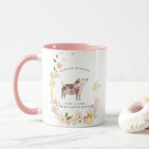 Juste une fille qui aime les cochons Mug Monogra