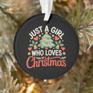 Juste Une Fille Qui Aime Les Cœurs D'arbre De Noël