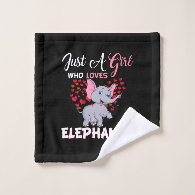Juste une fille qui aime les éléphants donne (Gant de toilette)
