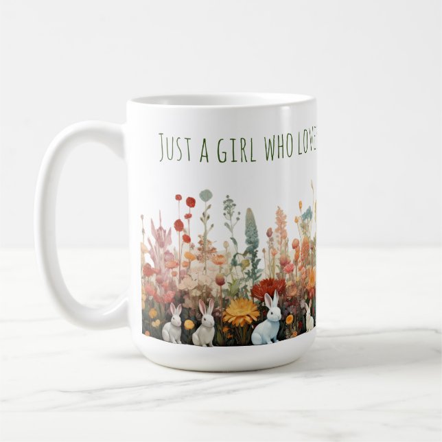 Juste une fille qui aime les lapins et la Mug Fleu (Gauche)