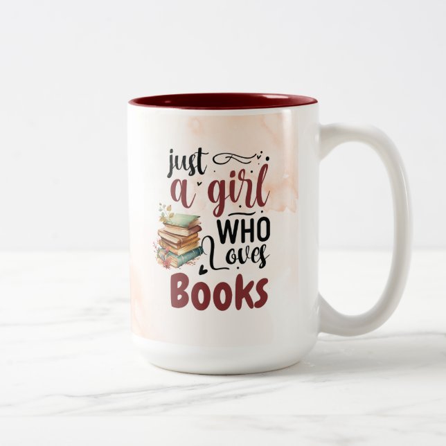 Juste une fille qui aime les livres de café Mug (Droit)