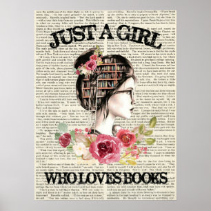 Juste une fille qui aime les livres Poster en bois
