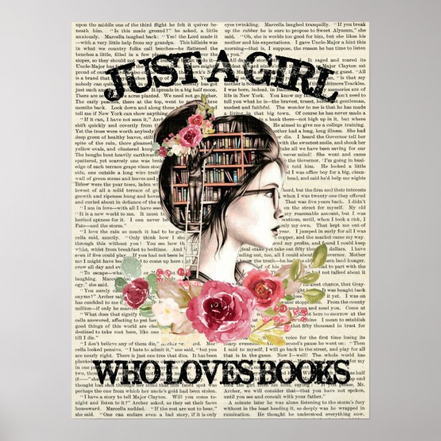 Juste une fille qui aime les livres Poster en bois (Devant)